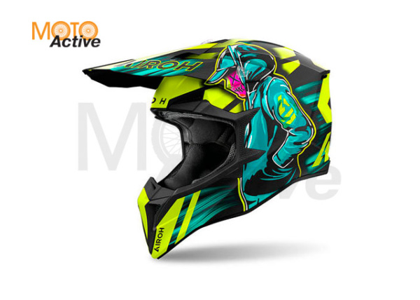 Кроссовый шлем Airoh Wraaap Cyber Yellow Matt